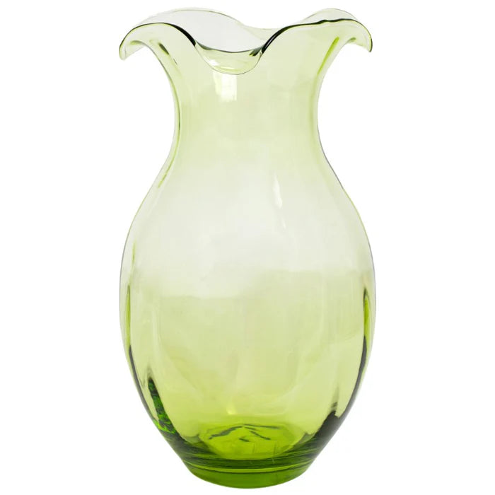 Hibiscus Glass Clear Vertical Fluted Large Vase