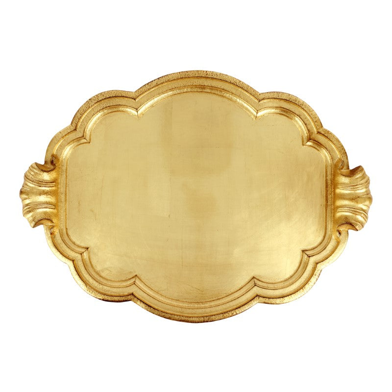 Florentine Wooden Gold Handled Large Tray