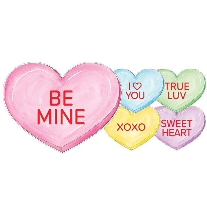 Multi Color Candy Conversation Hearts Posh Die-Cut Placemat, Paper