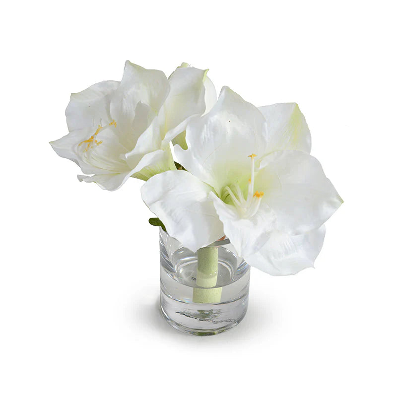 White Amaryllis Cutting, 9"H