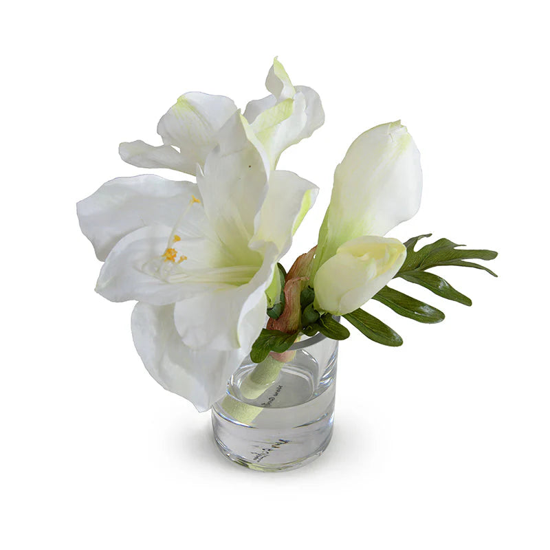 White Amaryllis Cutting, 9"H