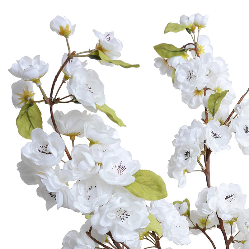 White Cherry Blossoms in Glass, 28"H
