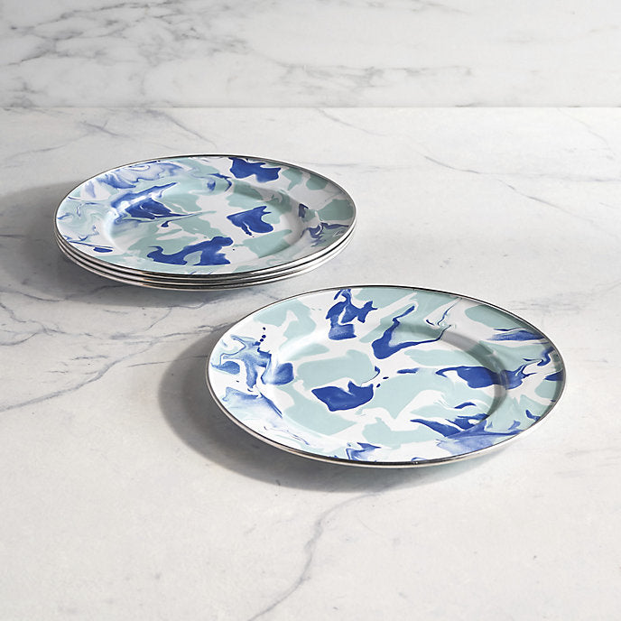 Lagoon Enamelware Dinner Plates, Set of 4