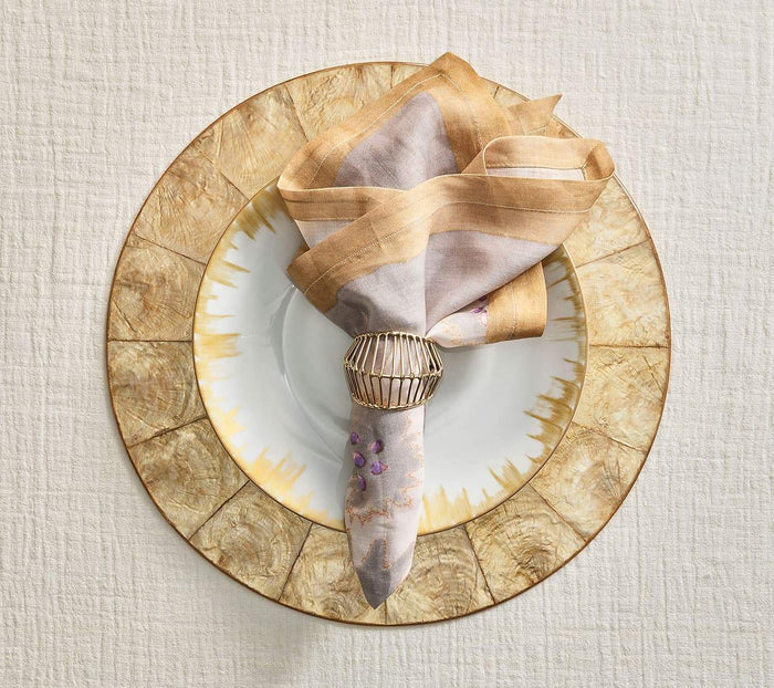 Kim Seybert Cage Napkin Ring in Gold, Set of 4