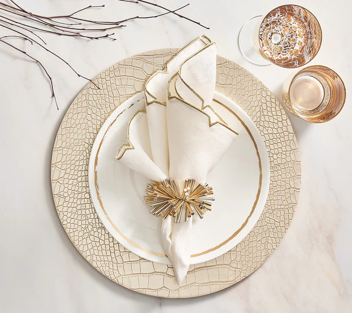Kim Seybert Croco Placemat in Gold, Set of 4