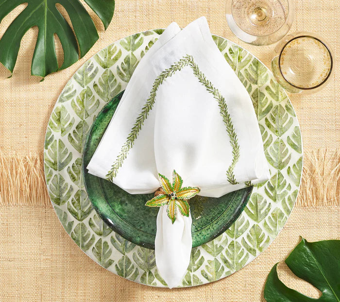 Fern Placemat in Ivory & Green, Set of 4