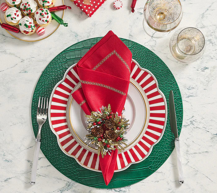 Kim Seybert Croco Placemat in Emerald, Set of 4