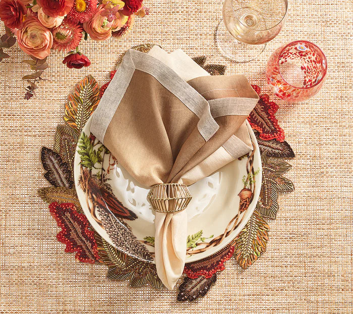 Kim Seybert Cage Napkin Ring in Gold, Set of 4