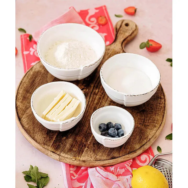 Lastra White Assorted Prepping Bowls, Set of 4 Asst