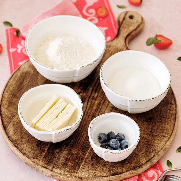 Lastra White Assorted Prepping Bowls, Set of 4 Asst