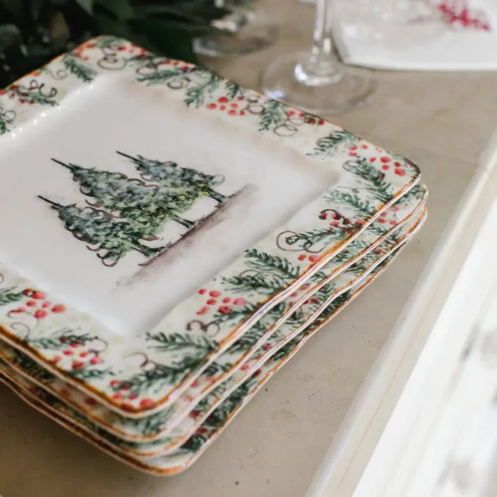 Natale Square Salad Plate