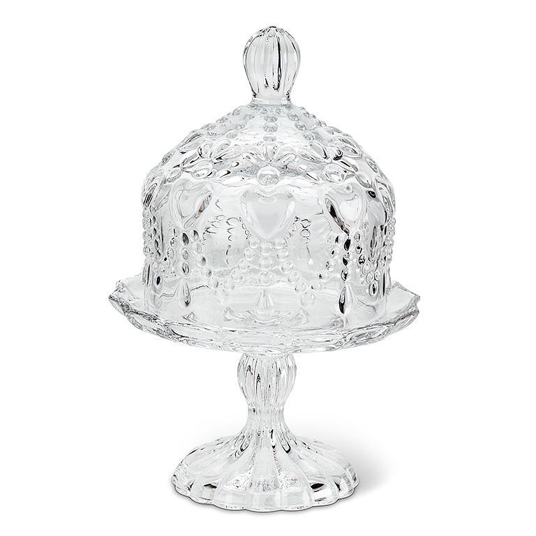 Small Covered Pedestal Plate with Hearts