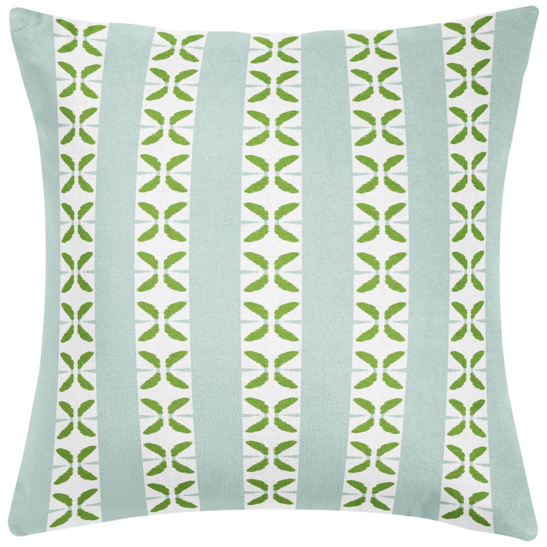 Petal Stripe Light Blue Decorative Pillow