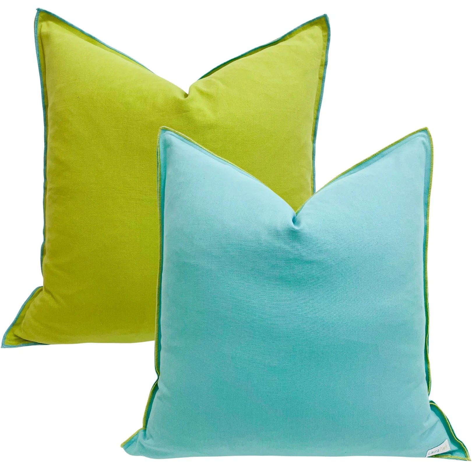 Laura Park Blue/Green Two-Toned Decorative Pillow, 22"
