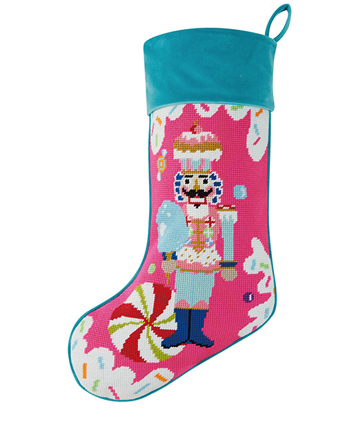 Colonel Cupcake Embroidered Needlepoint Stocking