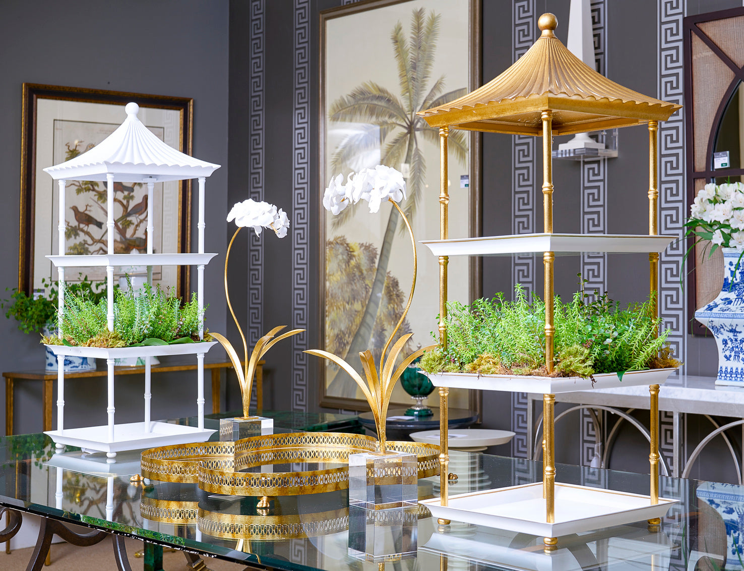 Chelsea House Pagoda Shelf - Gold