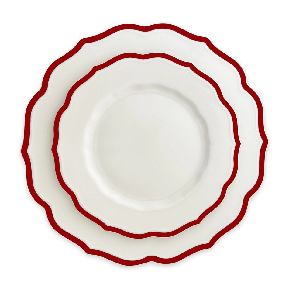Stella Scalloped Crimson Dinner Plate
