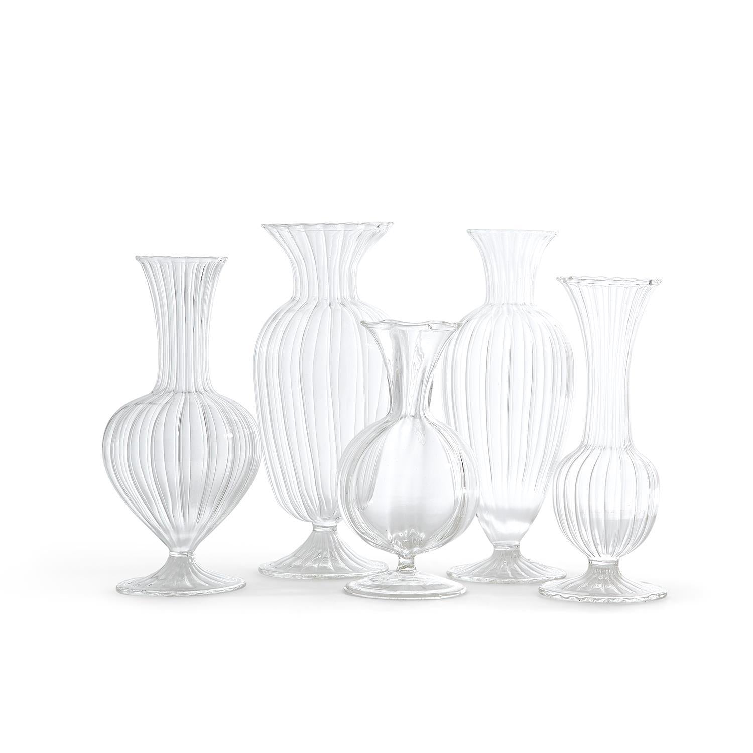Verre Hand Blown Glass Vases, Set of 4 Asst