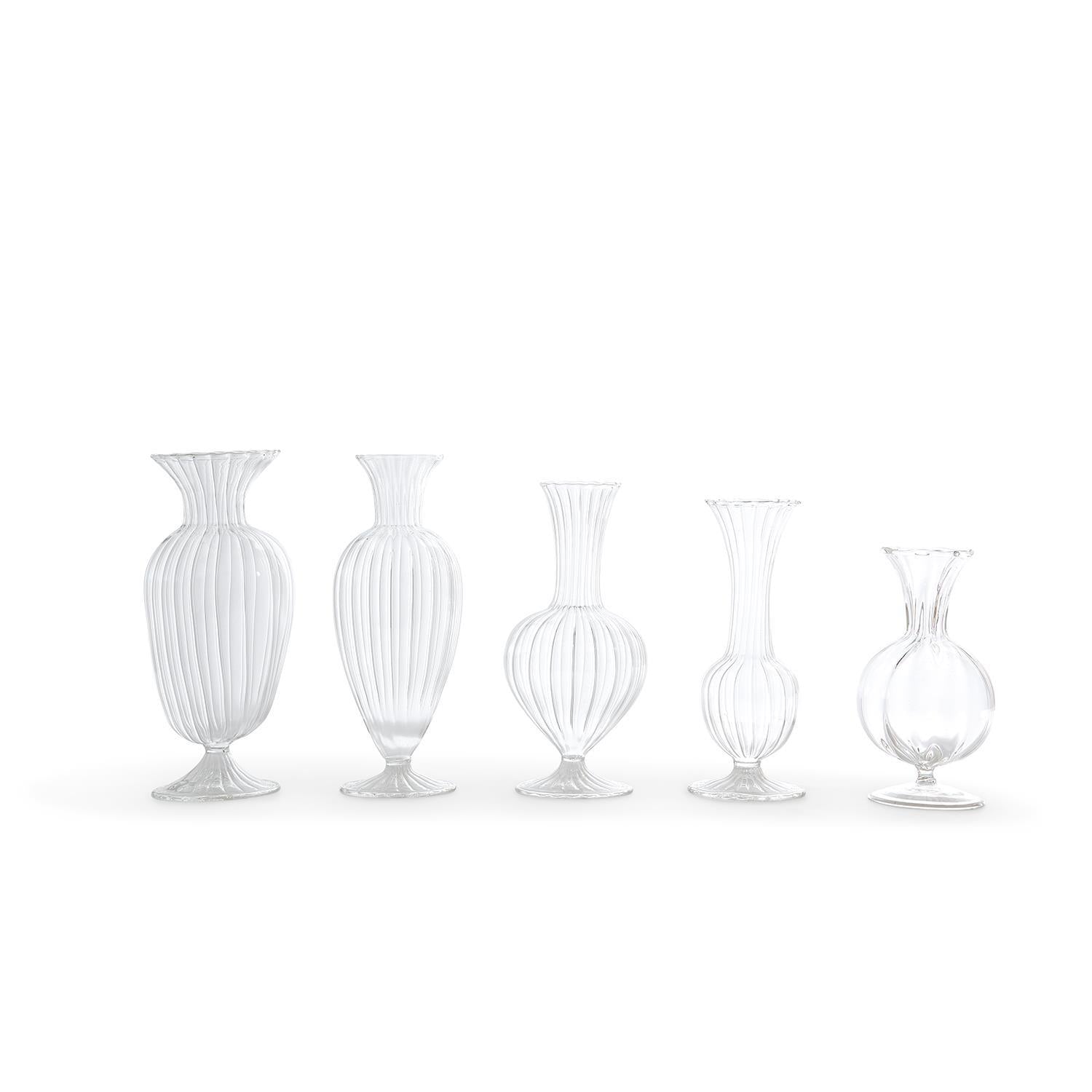 Verre Hand Blown Glass Vases, Set of 4 Asst