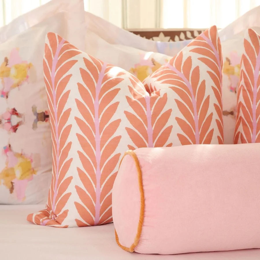 Frond Orange Decorative Pillow, 22"