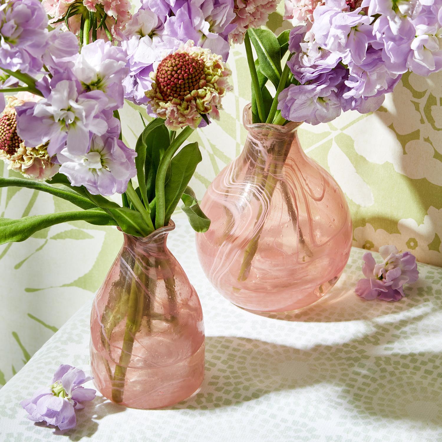 Set of 5 Pretti in Pink Asst Vases