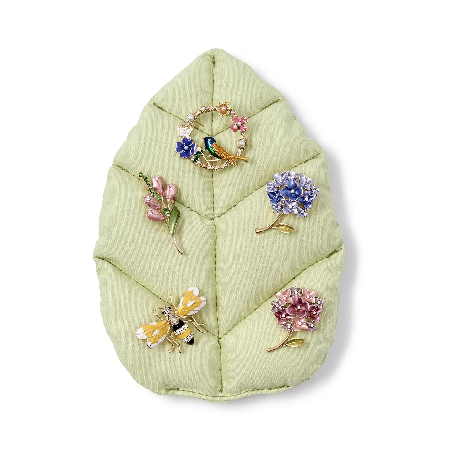 Enchanted Garden Brooch Pin, Set of 5 asst