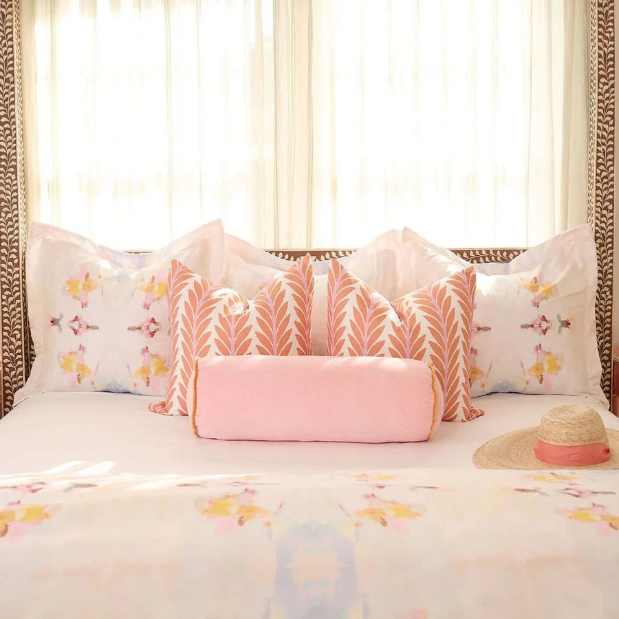 Frond Orange Decorative Pillow, 22"