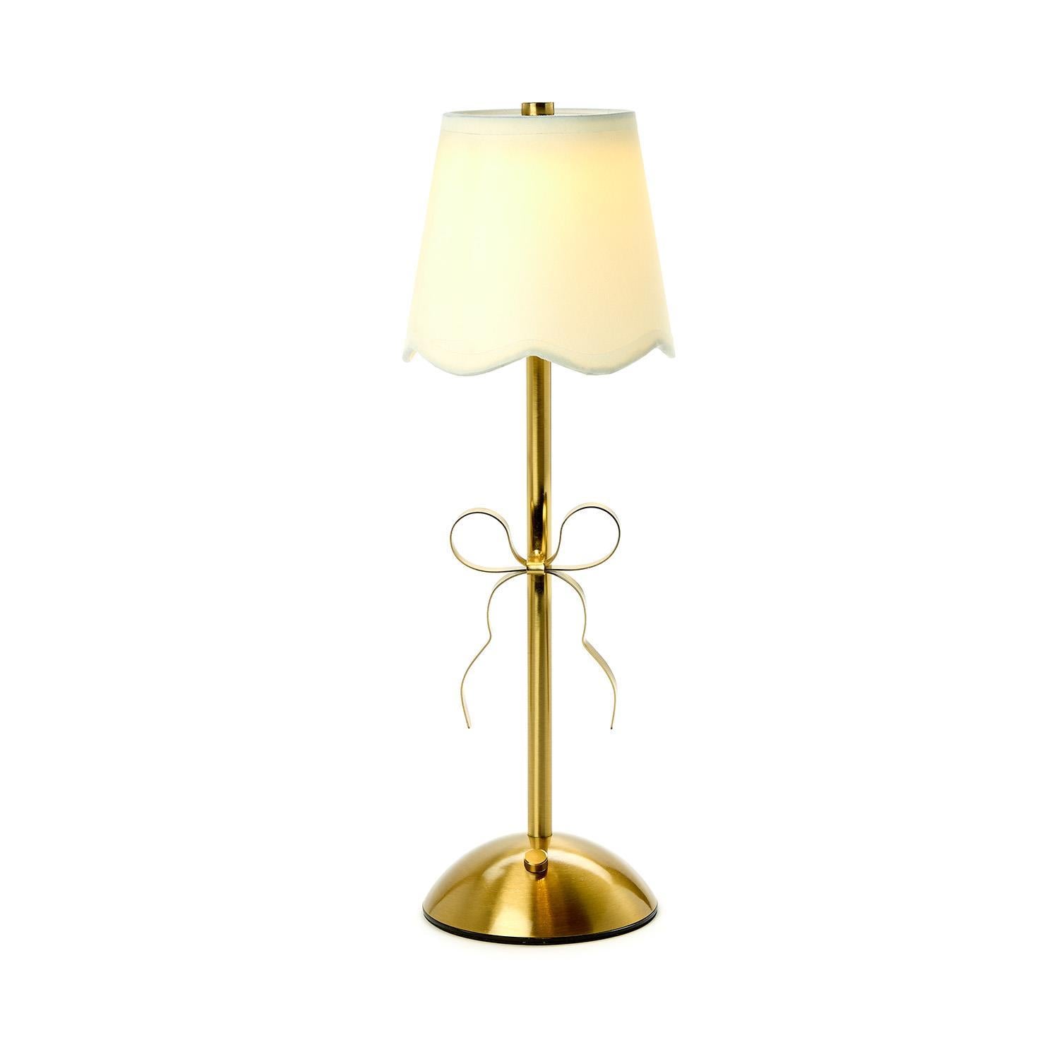 LED Portable Cordless Gold Bow Table Lamp