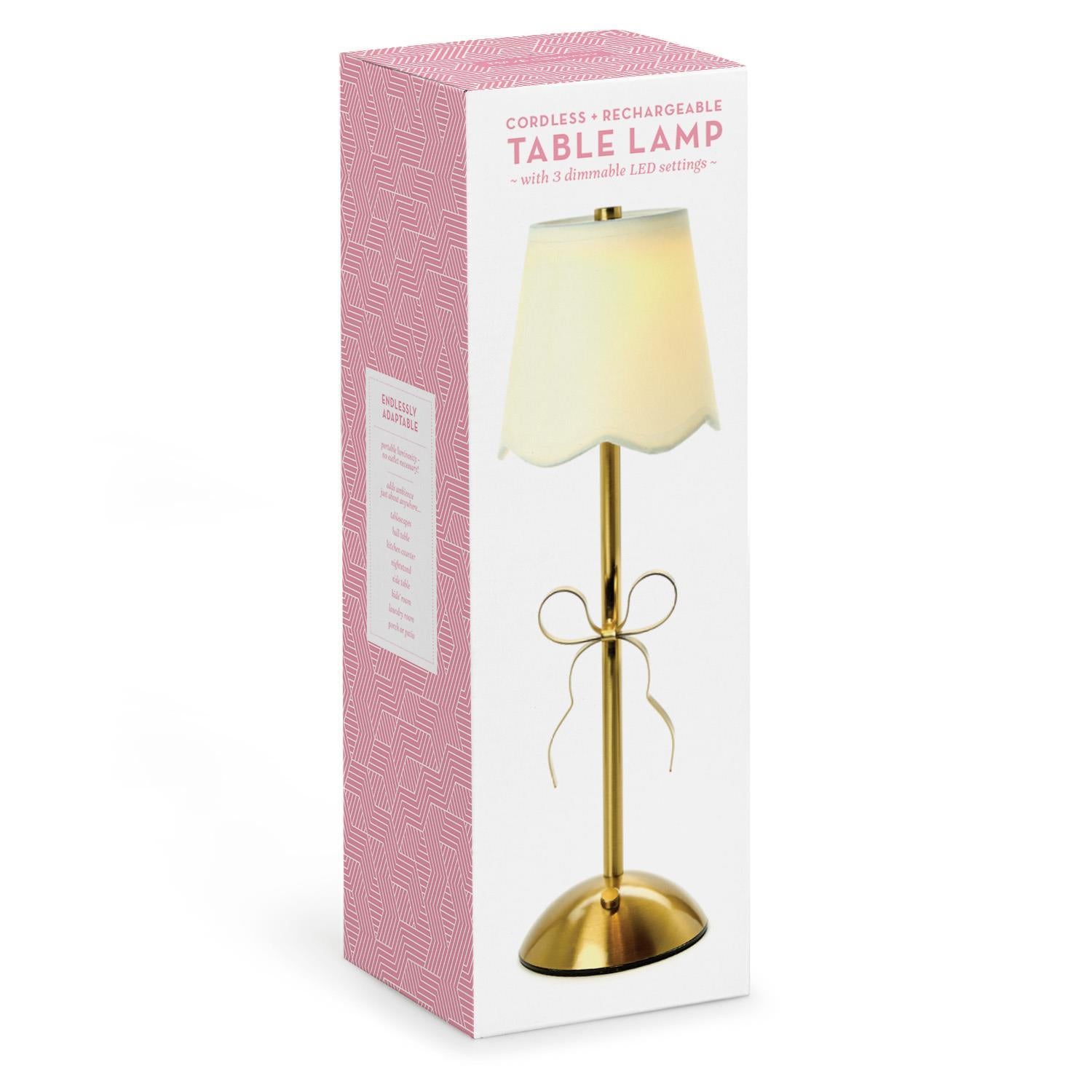 LED Portable Cordless Gold Bow Table Lamp