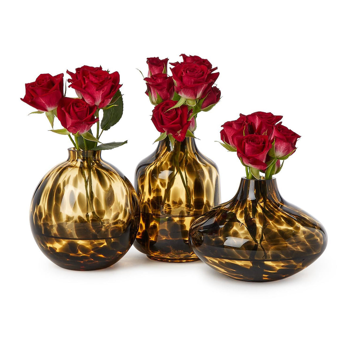 Tortoise Print Vases, Set of 3 Asst