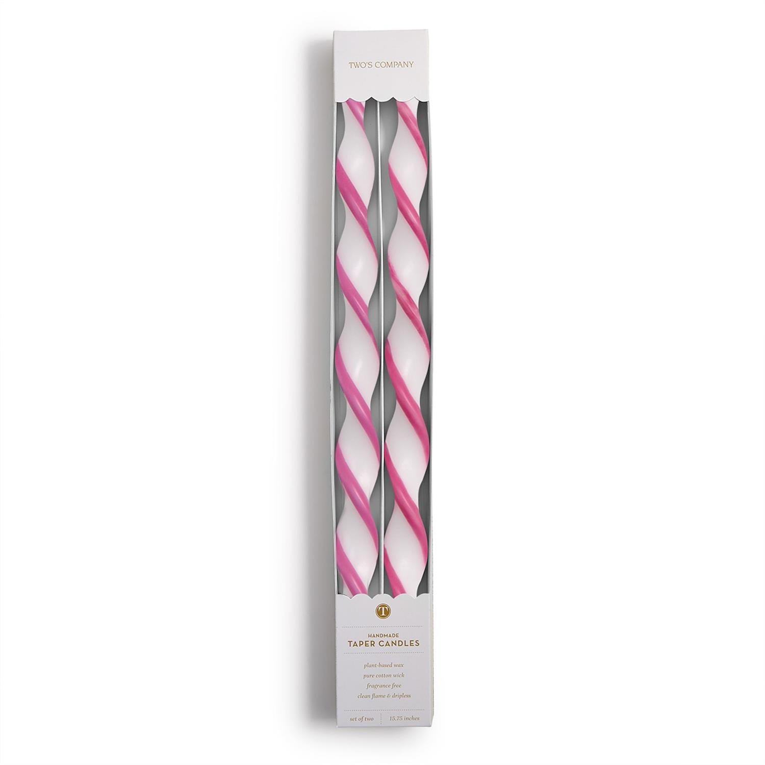 Twist Taper Candles, Set of 2