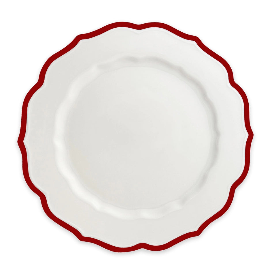 Stella Scalloped Crimson Dinner Plate