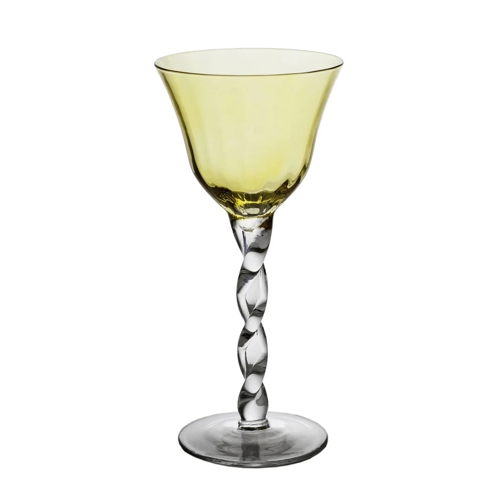 Yellow Adriana Wine Glass, Set of 4