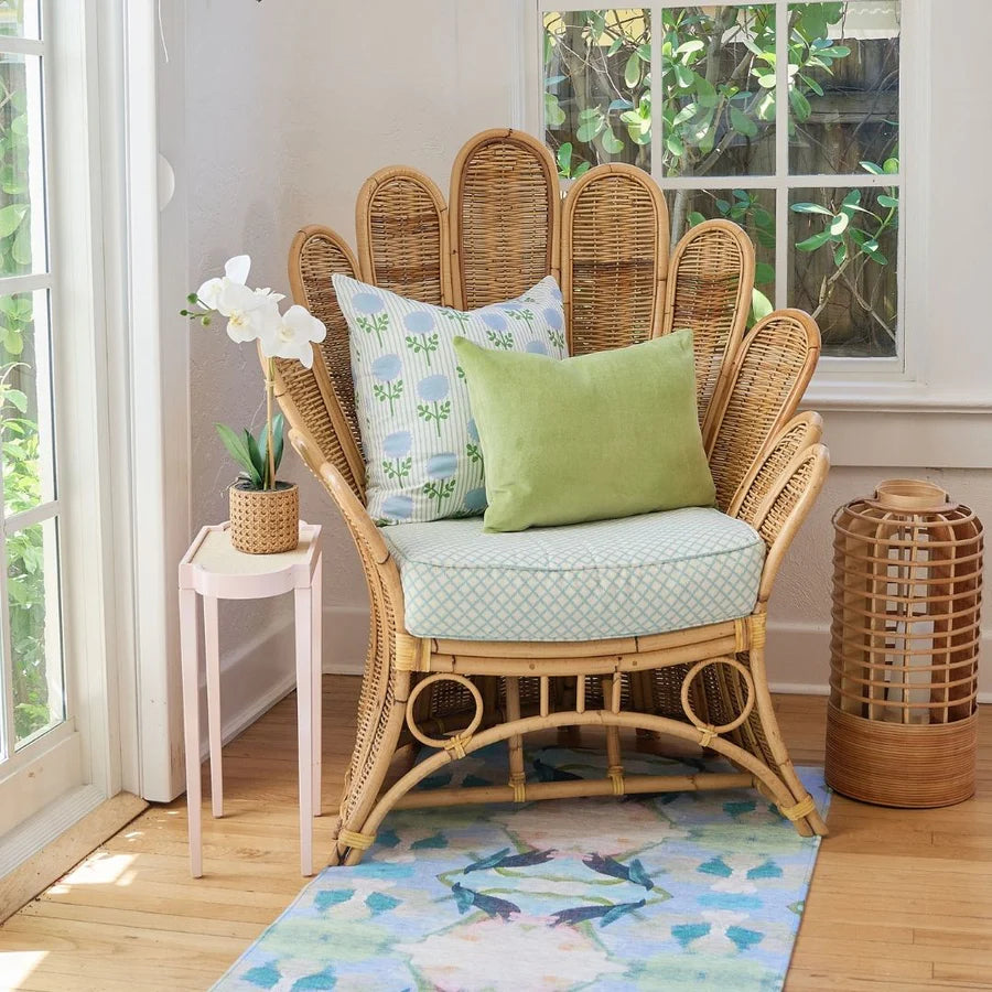 Rosemary Stripe Lagoon Decorative Pillow