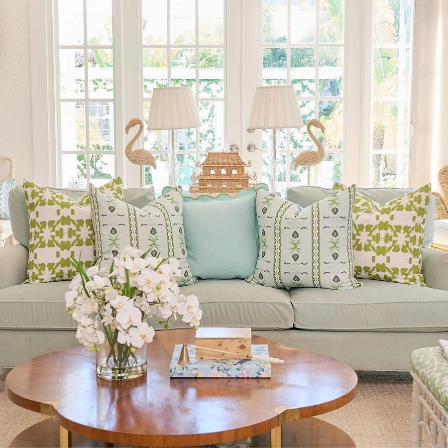 Rosemary Stripe Lagoon Decorative Pillow