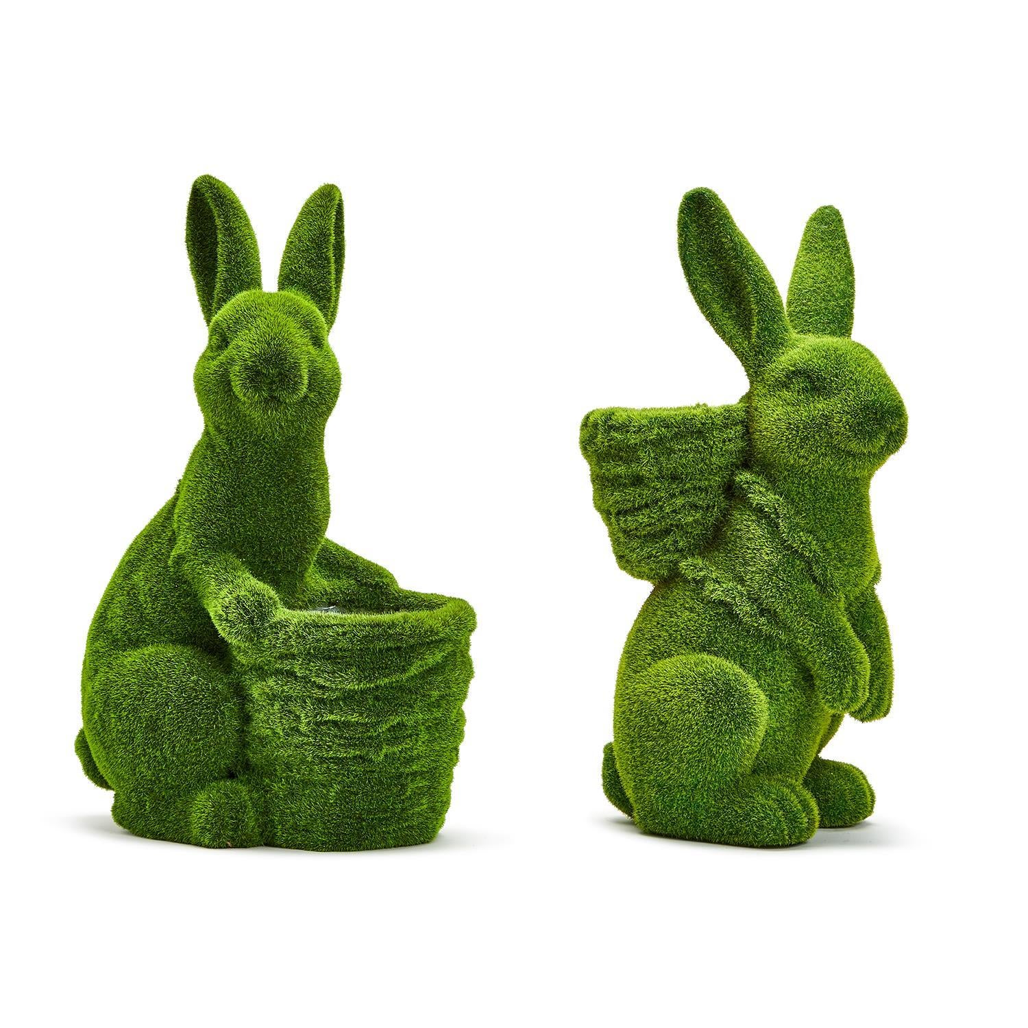 Hoppy Easter Bunny with Basket Cachepot, Set of 2 Asst