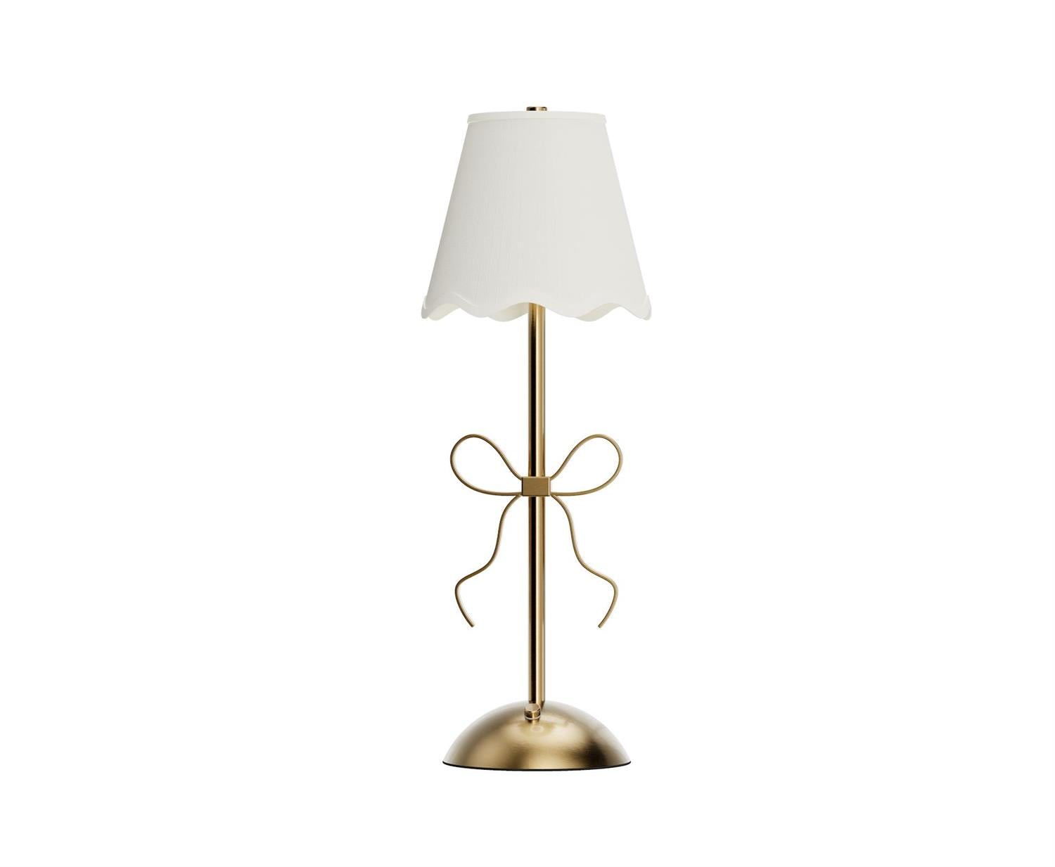 LED Portable Cordless Gold Bow Table Lamp