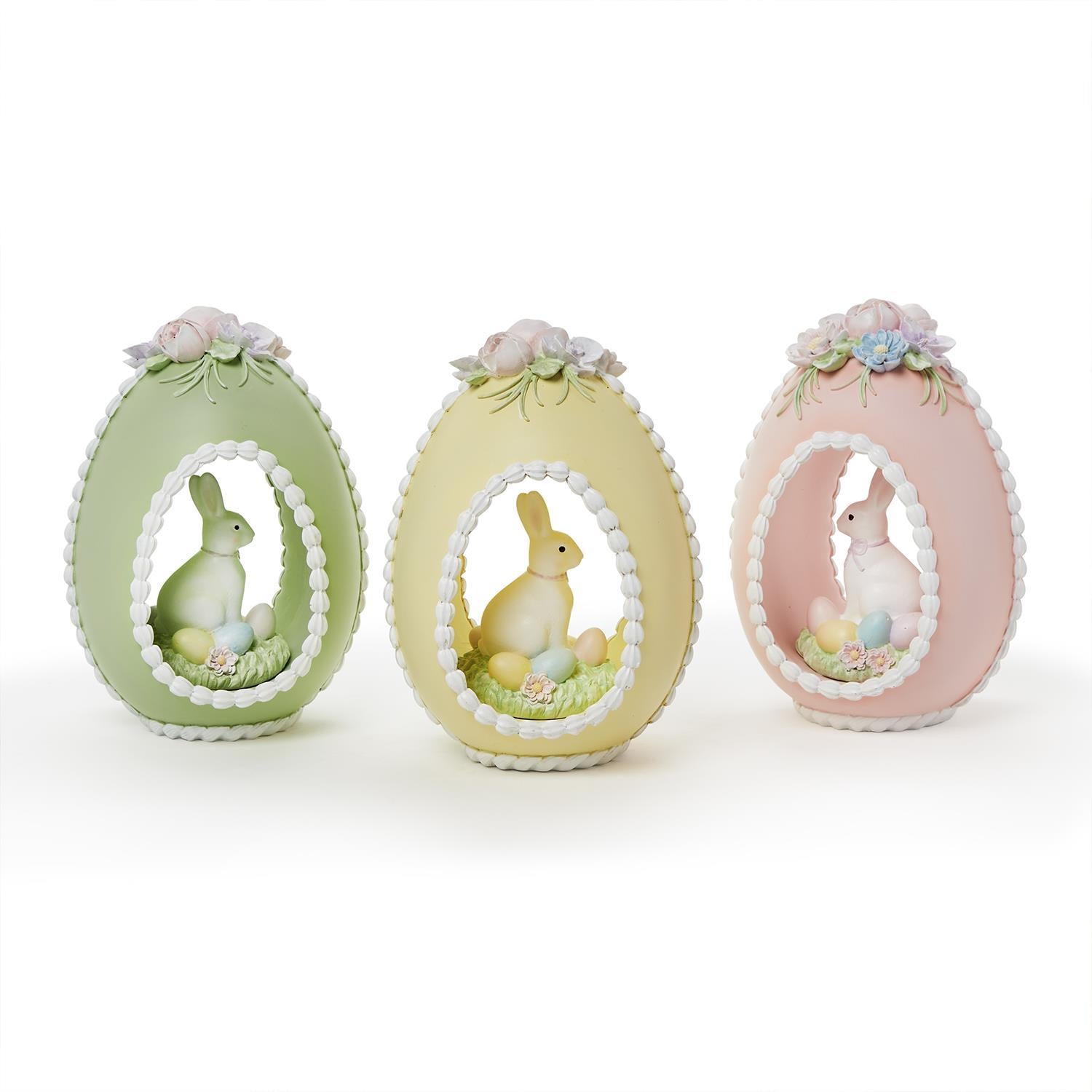 Easter Sugar Egg with Bunny Hand-Painted Decor