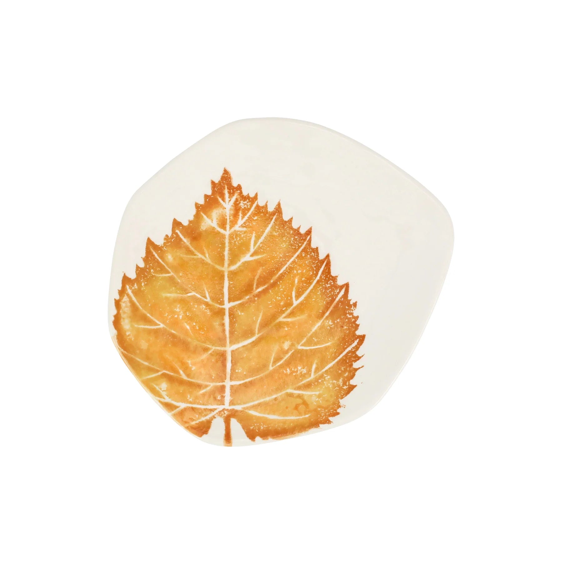 Vietri Autunno Birch Leaf Salad Plate