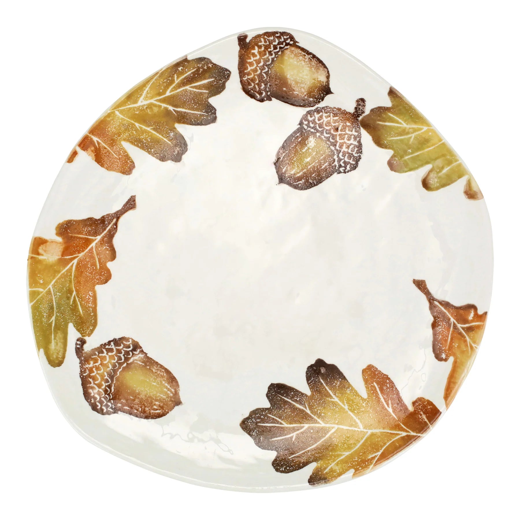 Vietri Autunno Acorns and White Oak Oblong Platter