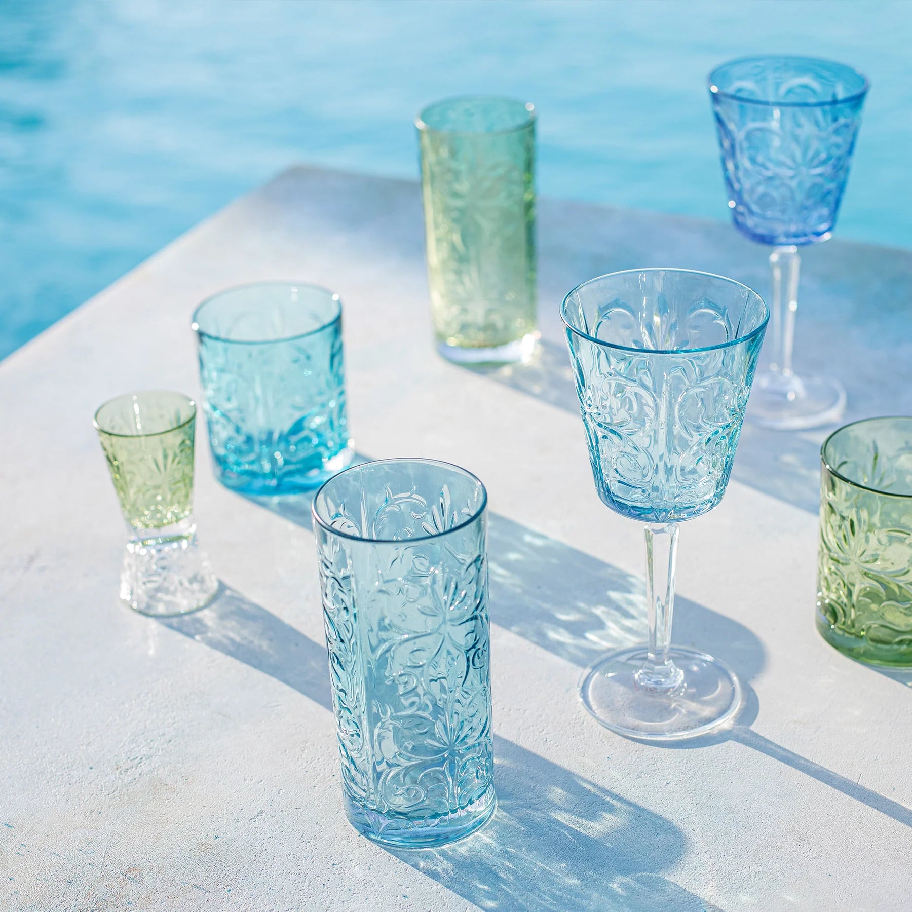 Barocco Light Blue Double Old Fashioned, Set of 4