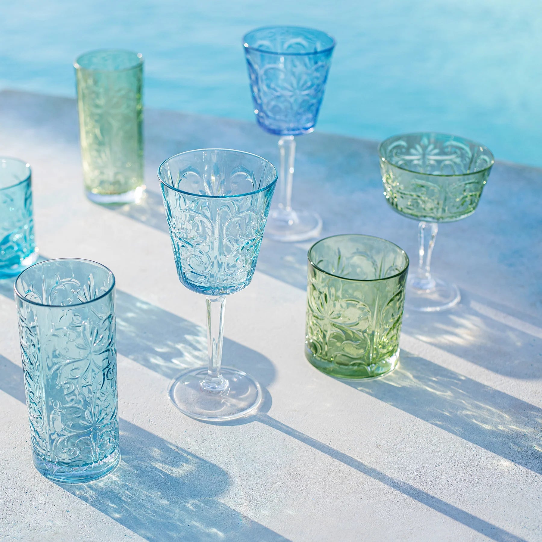 Barocco Mint Green Coupe Champagne Glass, Set of 4