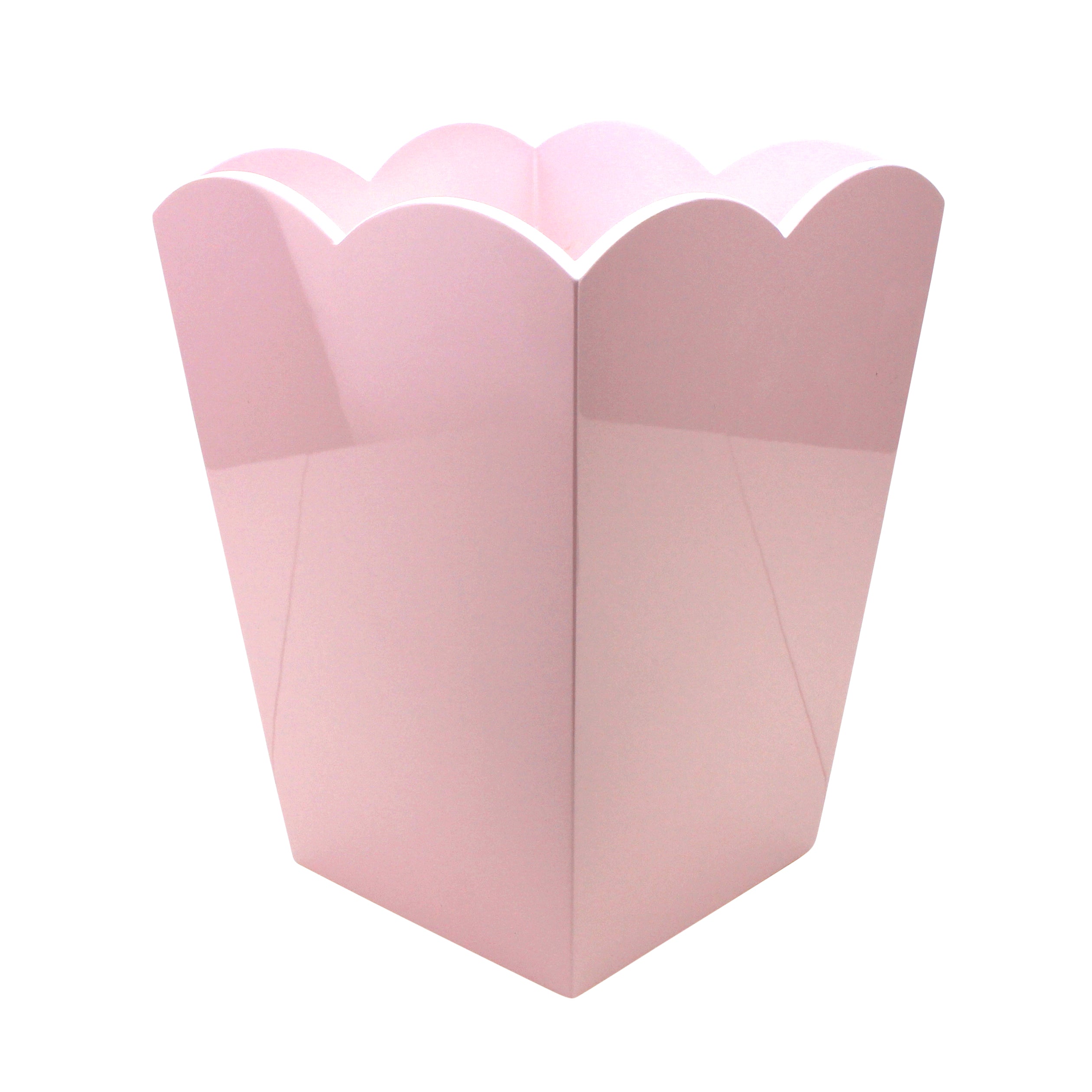 Scallop Wastebasket Pale Pink