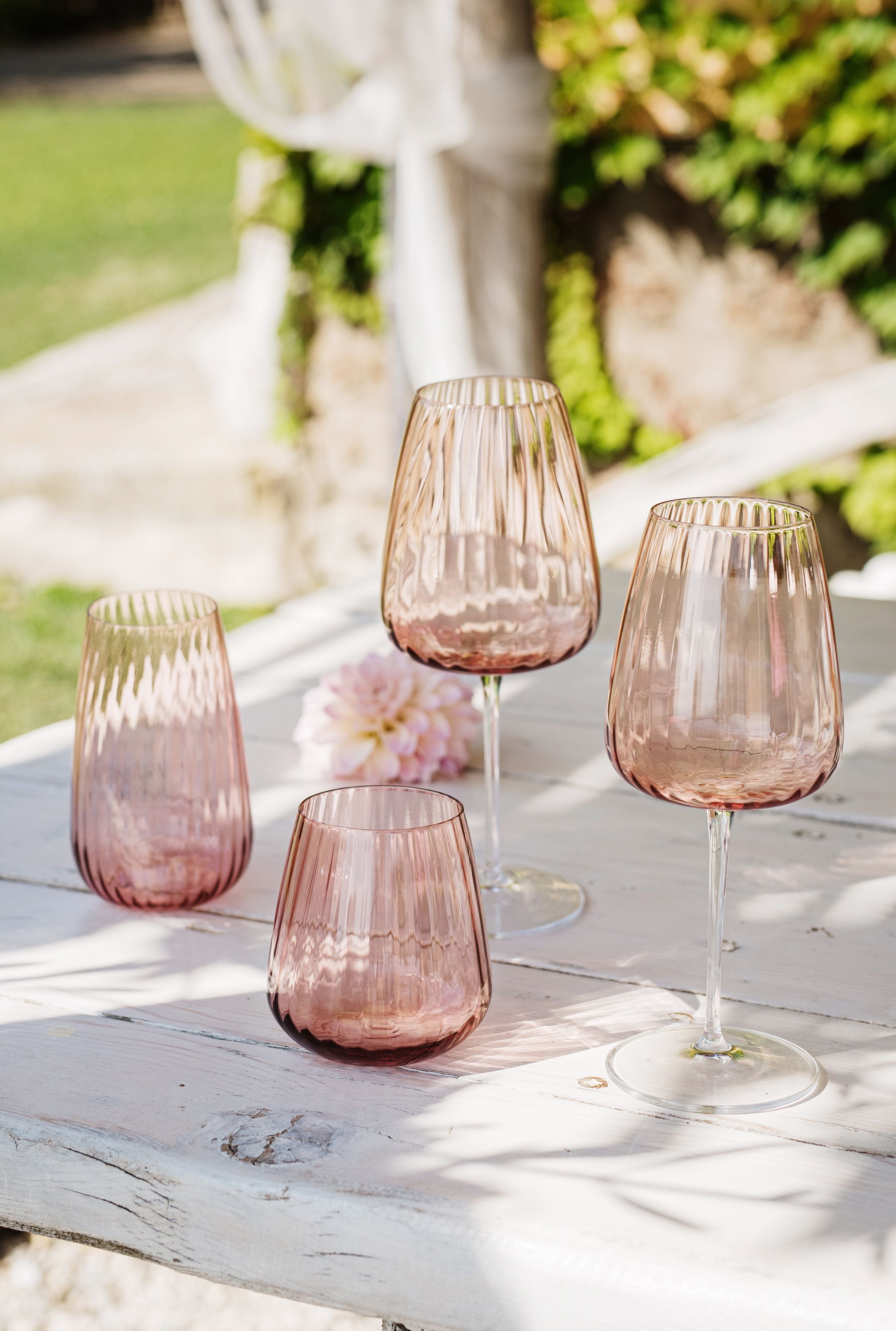 Francesca Blush Drinkware, Set of 4