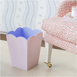 Scalloped Lacquer Bin, Pink & Blue