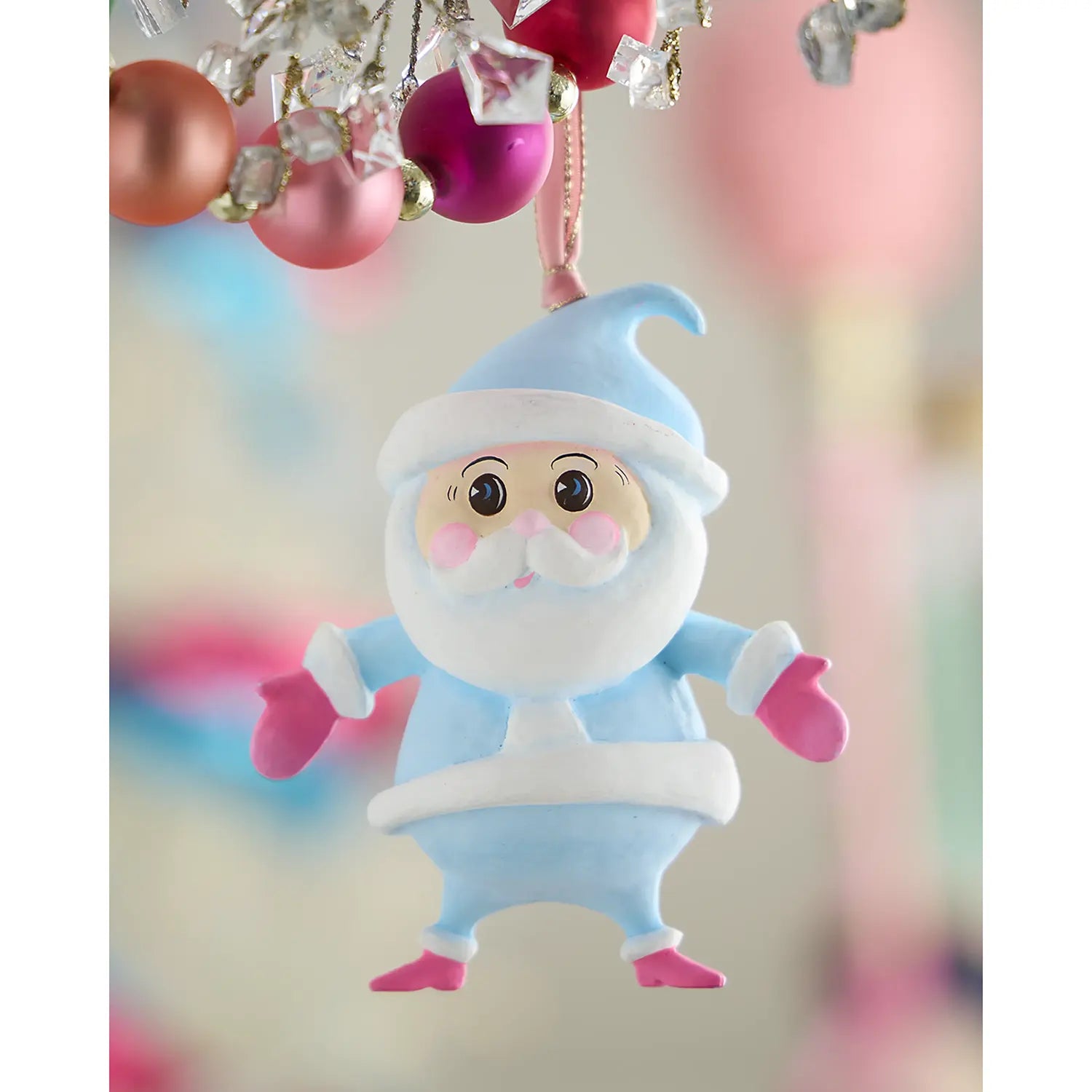 Rainbow Baby Papa Noel Ornament, Set of 4 Asst Colors