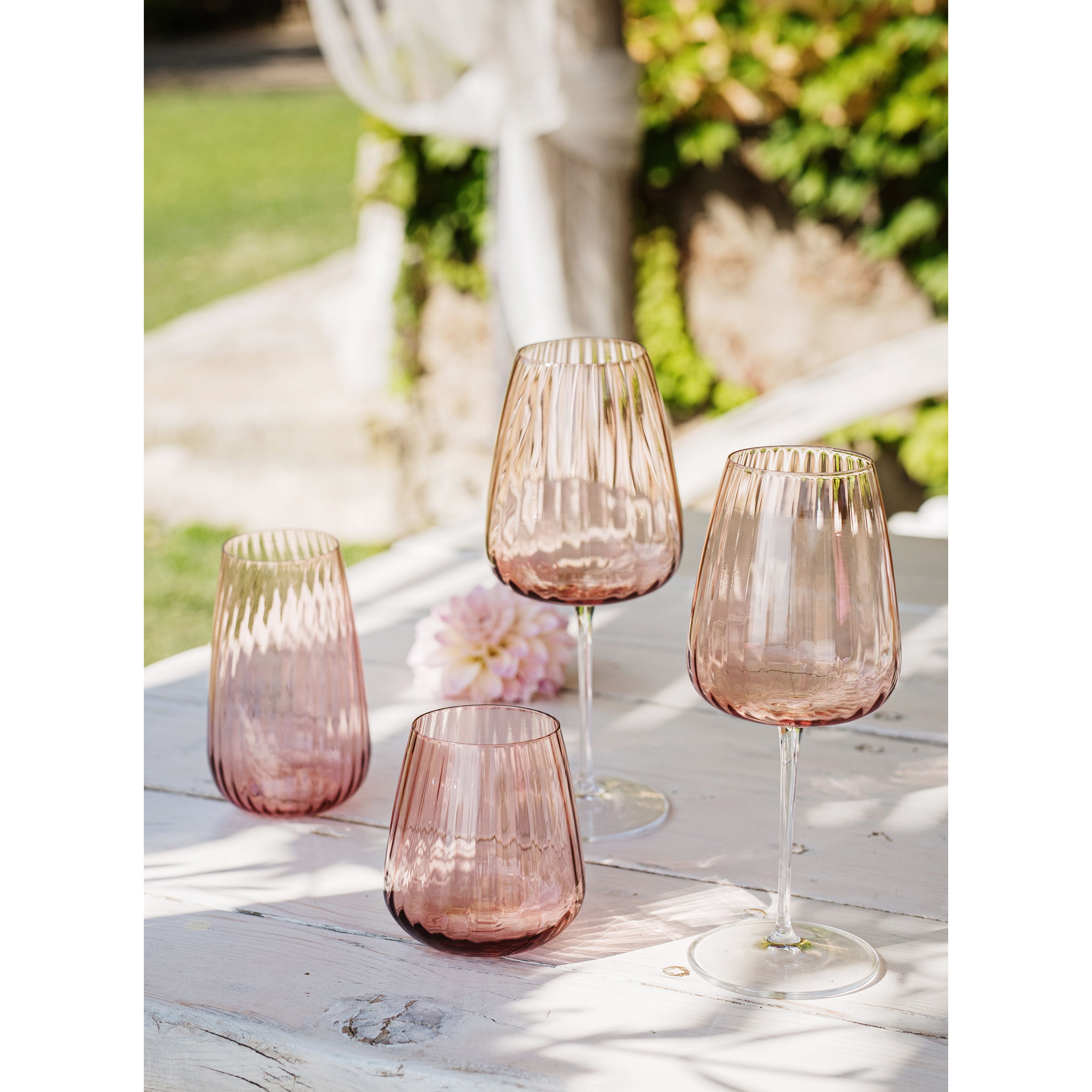 Francesca Blush Drinkware, Set of 4