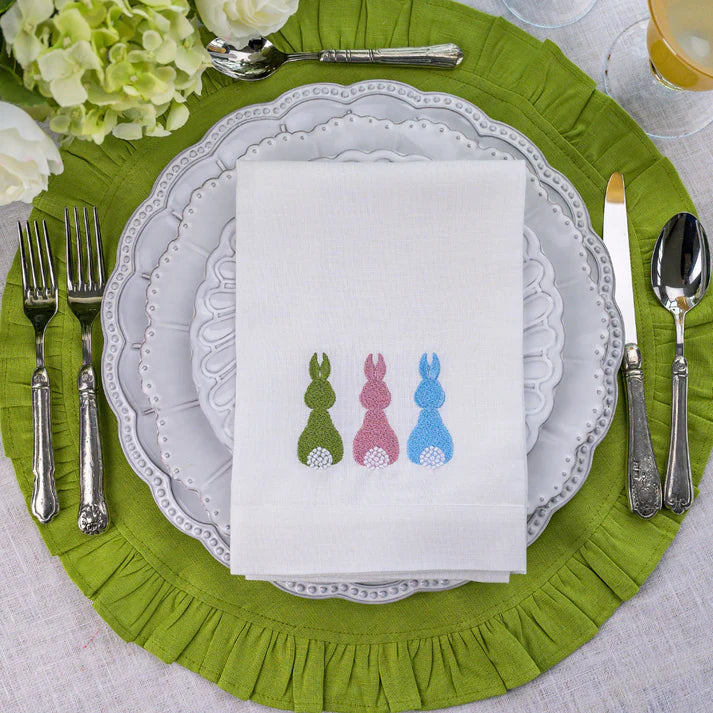 Easter Bunny Trio Tri-Fold Napkin, Set of 4