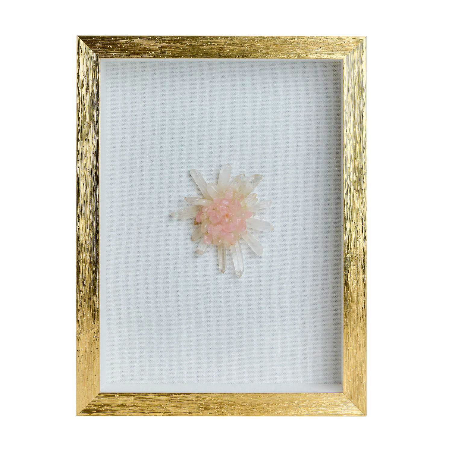 Crystal Flower Shadow Box Wall Art, Set of 4 Asst
