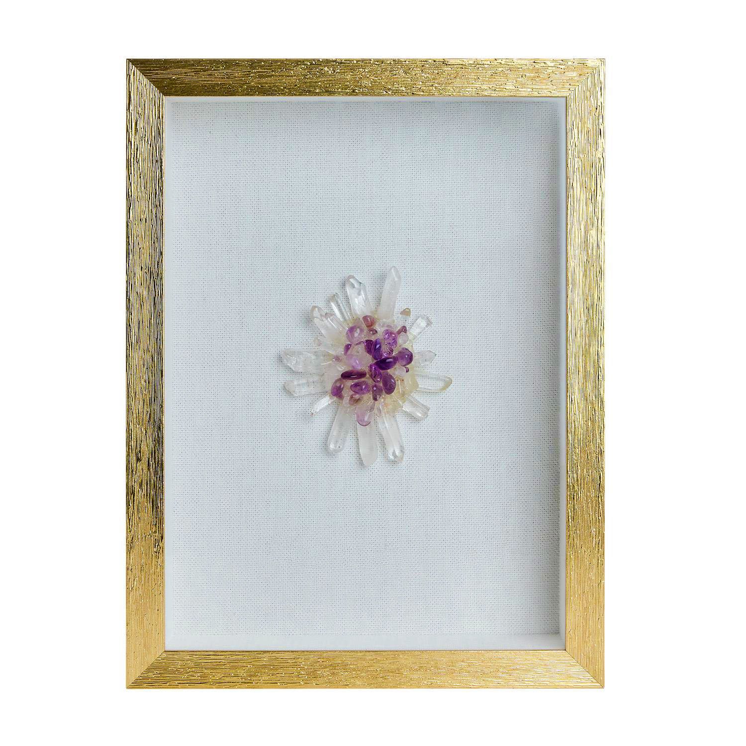 Crystal Flower Shadow Box Wall Art, Set of 4 Asst